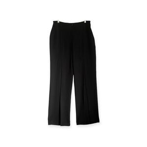 Joseph Ribkoff Dress Pants 8 Black High Rise Wide Leg Flowing Designer Nautical